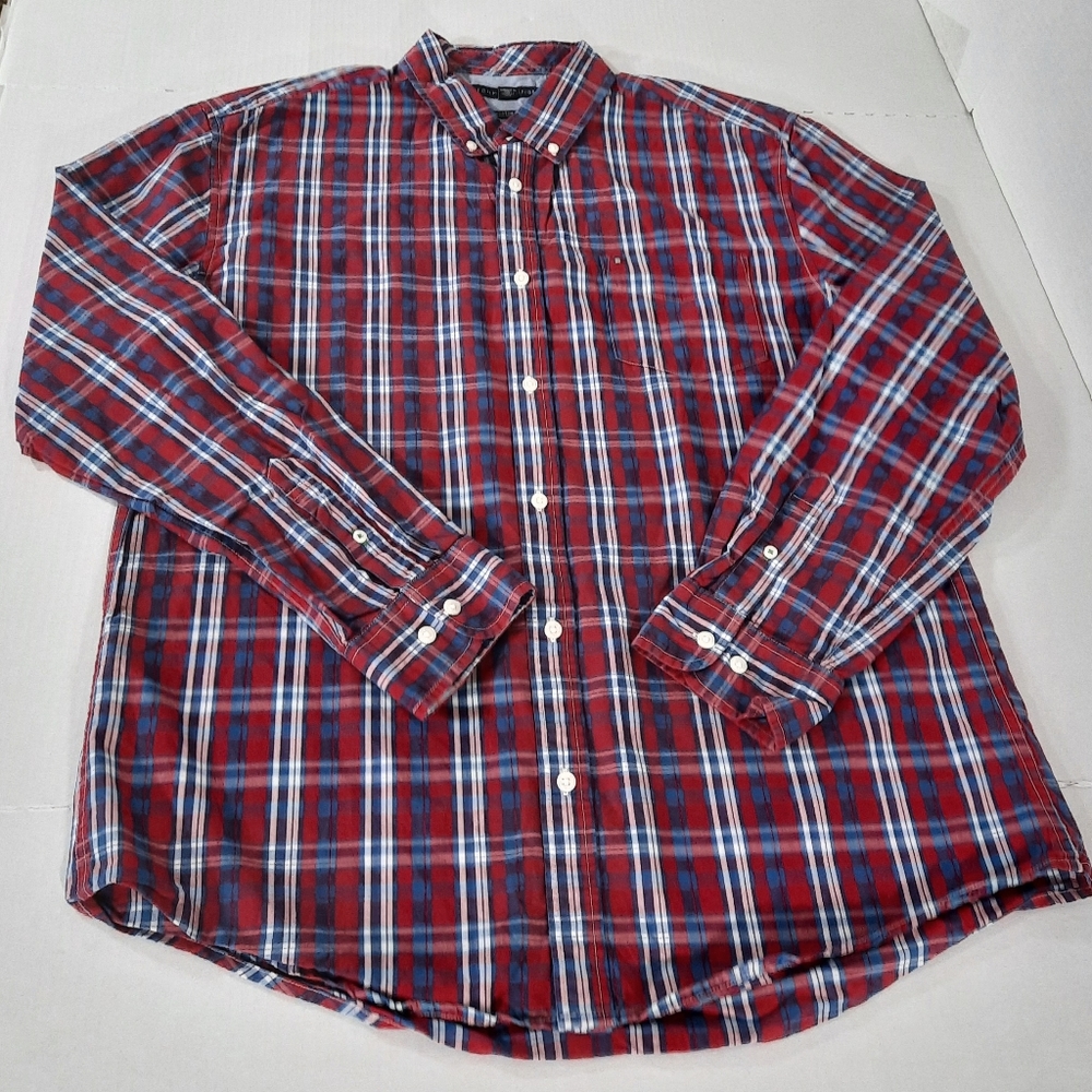 Tommy Hilfiger Custom Fit Plaid Print Shirt